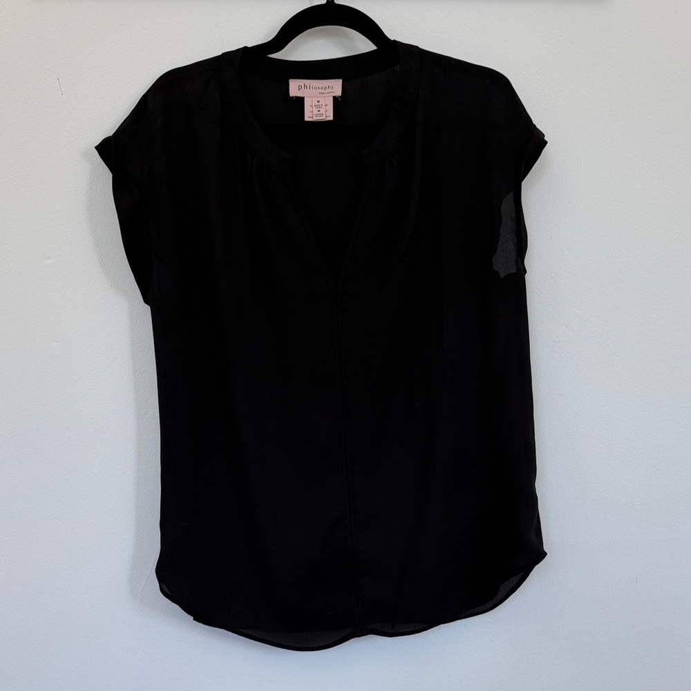 Philosophy Black Cap Sleeve Blouse